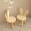 Small Board Stool, Cute Rabbit Ears Solid Wood Small Stool, Decorative Stool Children Chair 2