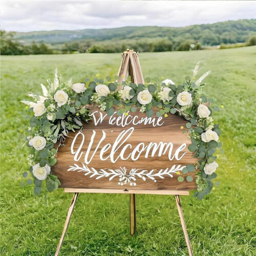 Eucalyptus Garland and Flower Hanging Artificial Eucalyptus Leaf Greenery for Wedding Backdrop Arch 2