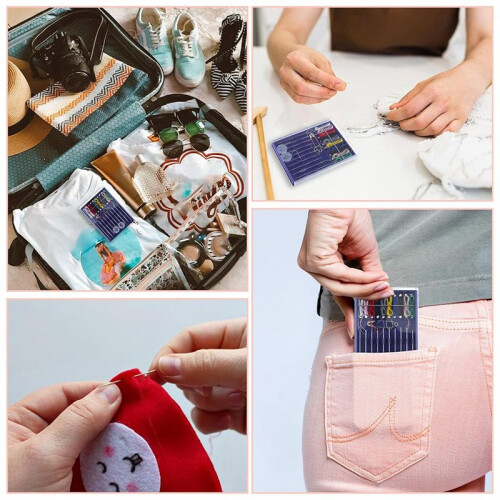 10 Boxes  Sewing Kit, Quick Fix Sewing Kit Small Travel Sewing Kit Pre Threaded Needle Kit with Pin Button 2