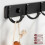 2pcs 6 Hook Kitchen Punch-Free Hook Nordic Black Space Aluminium Single Hook Simple Coat Hook Wall Hook. 6 Hooks 3