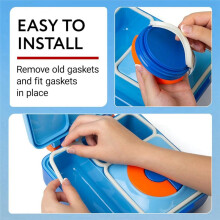 2 Set Silica Gel Sealing Gasket for OmieBox Lunch Box Replacement Parts