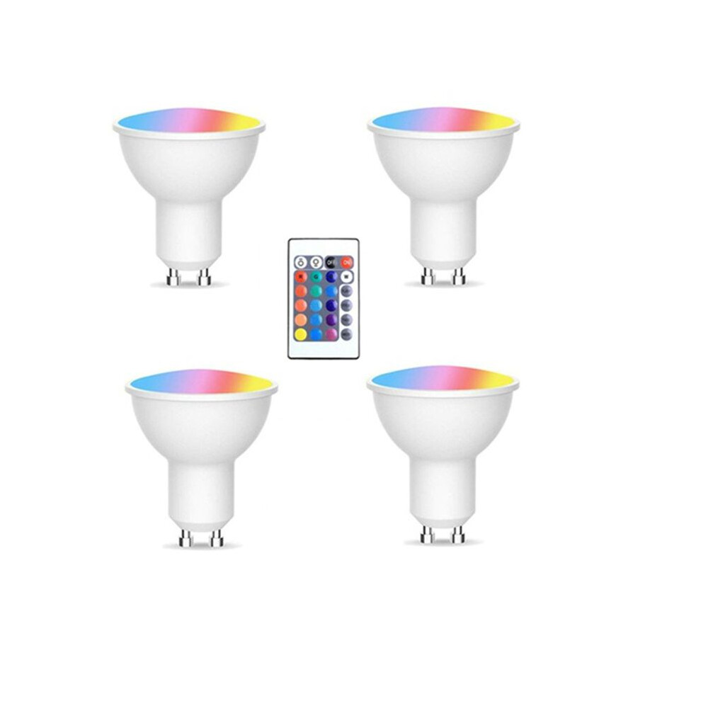 Light/White 4Pcs Gu10 Bulbs And 1Remote Control With Memory Function 17Colors Changeable Spot Ligh 4Dynamic Ing Modes Spot