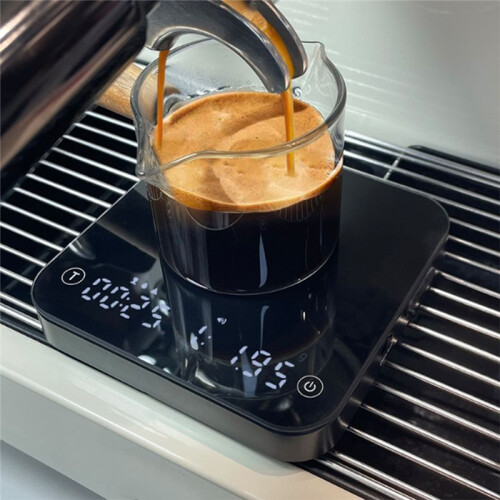 Coffee Scale , 0.1g Precise Graduation, Portable Pocket Scale Multi-Function Timing Kitchen Scale White 2
