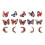 Retro Notebook Decoration Material Stickers DIY Decorative Sticker for Notebook Labels, Red Moon Butterfly 1