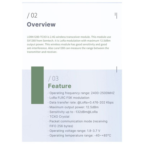 LORA1280-TCXO 2.4GHz Range Measurement LoRa Module 2