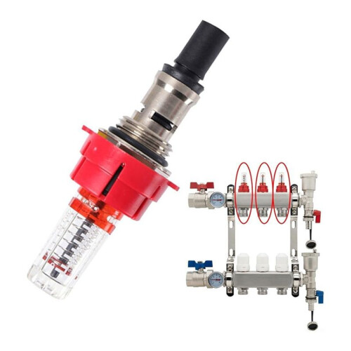 6 Pcs Underfloor Heating Manifold Flow Meter, Visual Flow Monitoring Regulator for Underfloor Heating Systems(1/2) 2