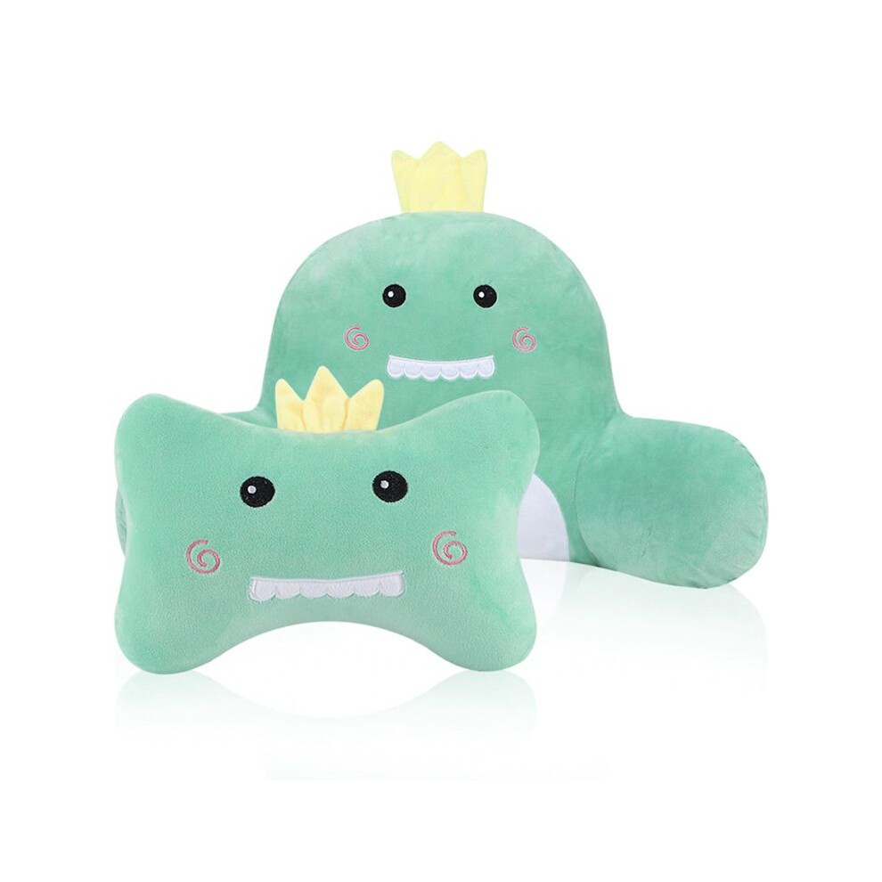 Car Headrest & Lumbar Support Cushion, Cute Dinosaur Car Lumbar Support Pillow And Car Neck Pillow Kit, For Sleep Pillow 4711592956809