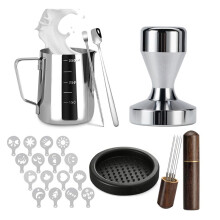 Set di Pressino per Caffè Espresso da 51 mm, Kit per Caffè Espresso con Pressino per Caffè, Bricco per Schiumare il Latte, Strumento WDT per Caffè