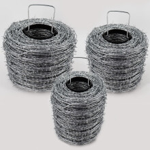 350 m Barbed wire galvanized 1.6/1.7 mm for Game fencing Forest fencing Knotted fencing