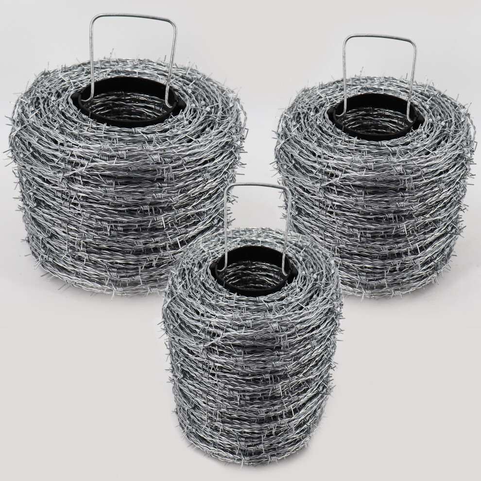 100 M Barbed Wire Galvanized 1.6/1.7 Mm For Game Fencing Forest Fencing Knotted Fencing 4251682573122