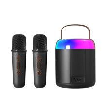 Portable Karaoke Machine Y2 KTV  System Wireless Dual Microphone High-Fidelity Stereo Sound Black