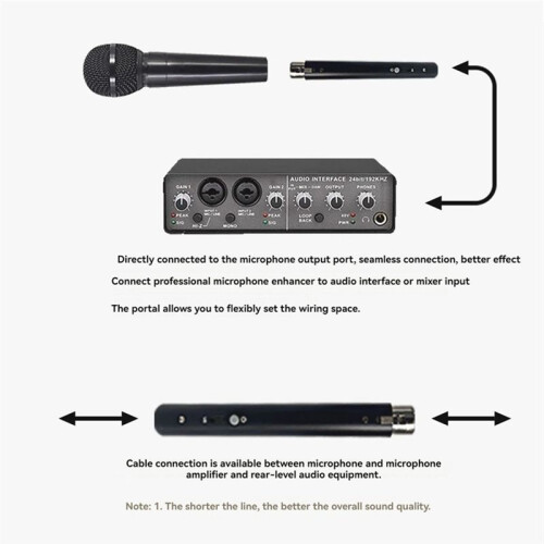 Rechargeable Wired Microphone Special Amplifier Dynamic Microphone Microphone Preamplifier Speech Stage Recording Gain 2