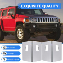 Aluminum Chrome Billet Interior Door Handles Cover Trim, Anti-Scratch Plates for  H2 SUV SUT 2003-2007