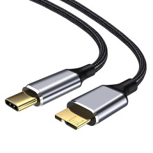 Cavo TypeC A Micro-USB 3.0 5 Gbps 5 A Cavo di Ricarica Rapida per Disco Rigido per  Cavo Connettore TypeC A Micro-B, B