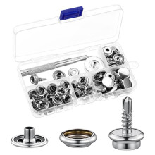 24 Set Boat Canvas Snaps Kit Tool 74 Pcs Stainless Steel Screw Boat Cover Snaps Metal Snaps 3/8 Inch Socket Snap Screw
