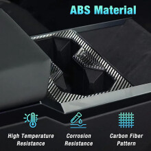 Center Console Cup Holder Trim Cover for 2024 Interior Accessories Bright Carbon Fiber Pattern