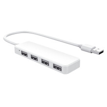 Ultra Slim USB Hub 4-Portars USB 2.0 Hub Vit