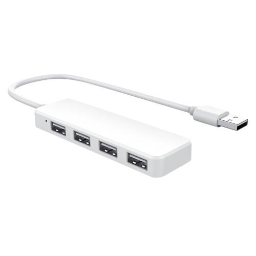 Ultra Slim USB Hub 4-Portars USB 2.0 Hub Vit