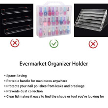 Esmalte de Uñas Del Sostenedor Del Organizador,Portátil Universal Clear Lateral Doble Organizador E Hilo Caso de Almacenamiento Para 48 Botellas