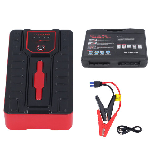 Portable 12V Car Jump Starter 20000mAh, LED Flashlight & USB 1