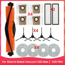 15PCS Vacuum Cleaner Brush Dust Bag Filter and Mop Cloth Set for X20 Max X20 PRO Vacuum Cleaner Replacement Parts