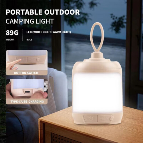 Rechargeable LED Camping Light - USB Portable Emergency Lamp with Mobile Hook, Home Decor Night Light 1