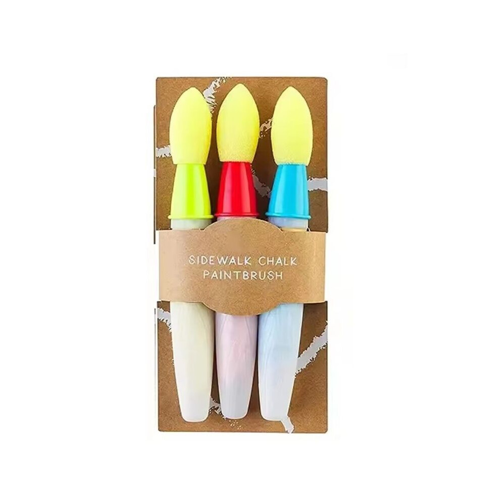 Washable Sidewalk Chalk Paint Brush Set Soft with Foam Brush  Chalk Paint Stick Children'S Gifts Kid'S Paintbrush