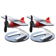 Solarbetriebenes Rotierendes Flugzeug, Dekorative Ornamente, Luftreiniger, Geschenk für Flugzeugliebhaber, Heim-/Schreibtisch-Accessoires, Rot