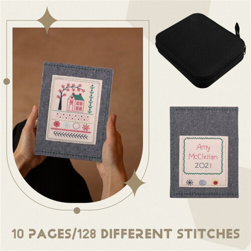 DIY Stitch Book with Tool Set,Embroidery  Book with Needle and Thread Sewing Patterns for Beginners,EmbroideryGift,B 2