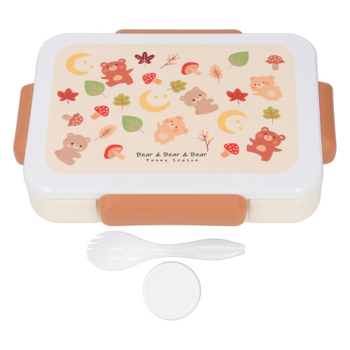 Scatola pranzo per bambini marrone - Bento portatile, per microonde 1
