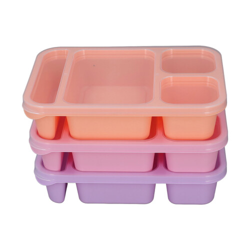 Bento-Lunchbox mit Staubdeckel, 4-teiliger PP-Lebensmittelbehälter 1