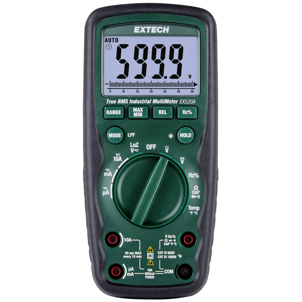 Extech Ex520a Multimeter Digital 600V True Rms 6000 Counts High Accuracy 793950395233