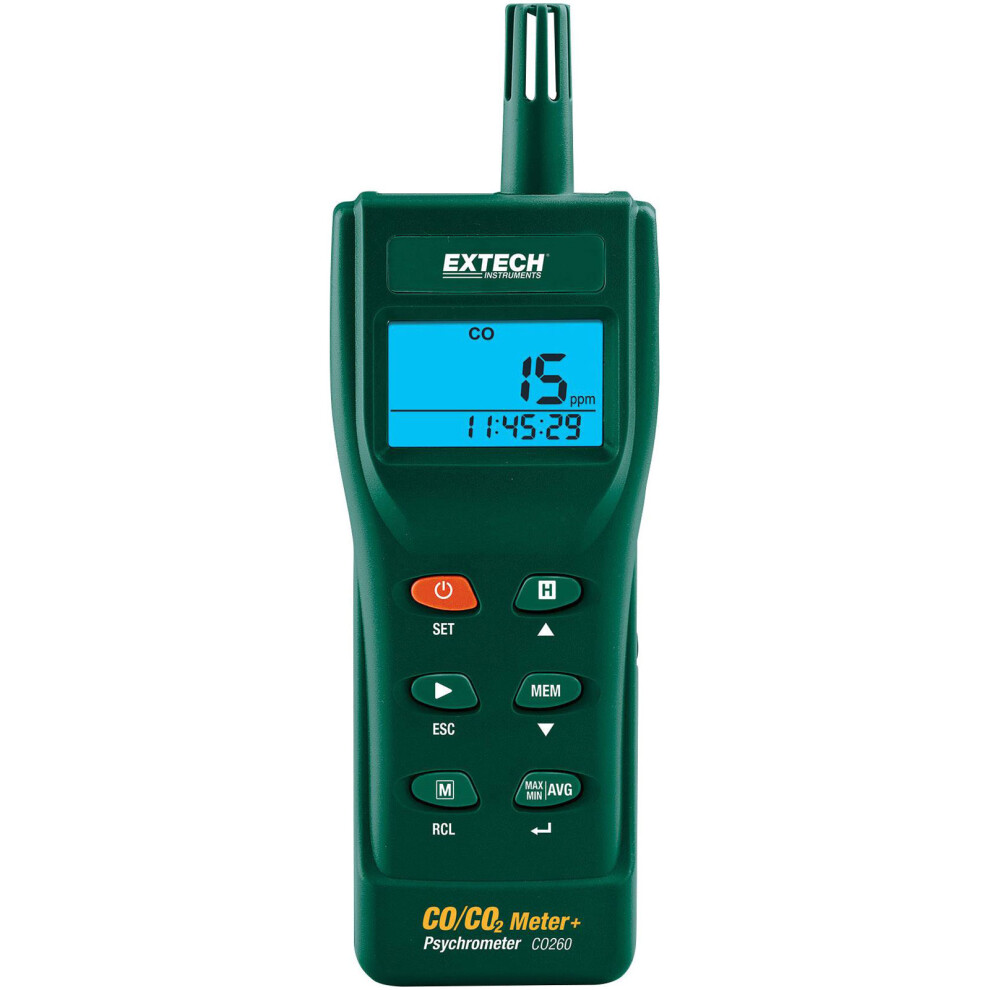 Extech Co260 Detector Co2 & Co Temp. Rh Dew & Wet Bulb For Iaq Analysis 793950502600