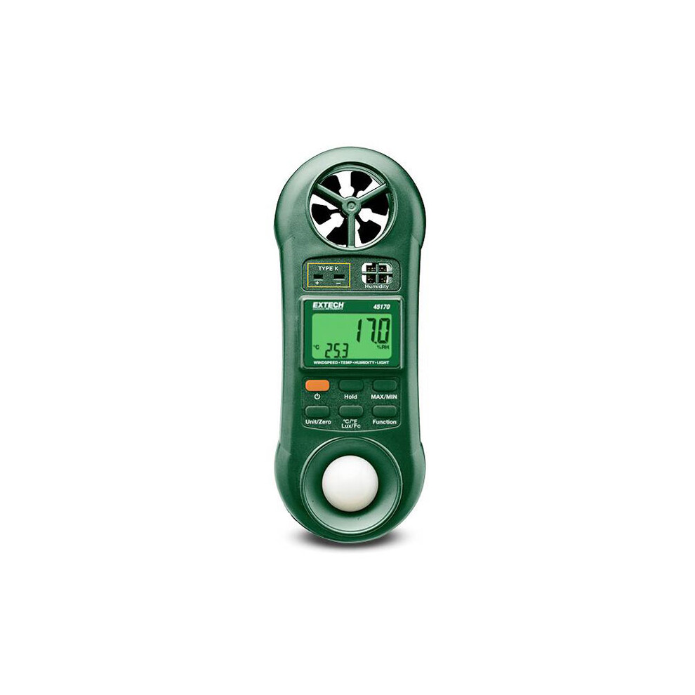 Extech 45170 Thermometer K Sensor -100C To 1300C 4-In-1 Display