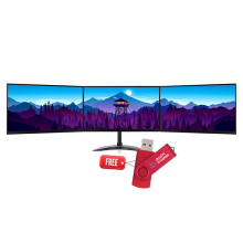 Full HD (24"x3) 72"triple monitor 1920 X 1080 HDMI - Refurbished