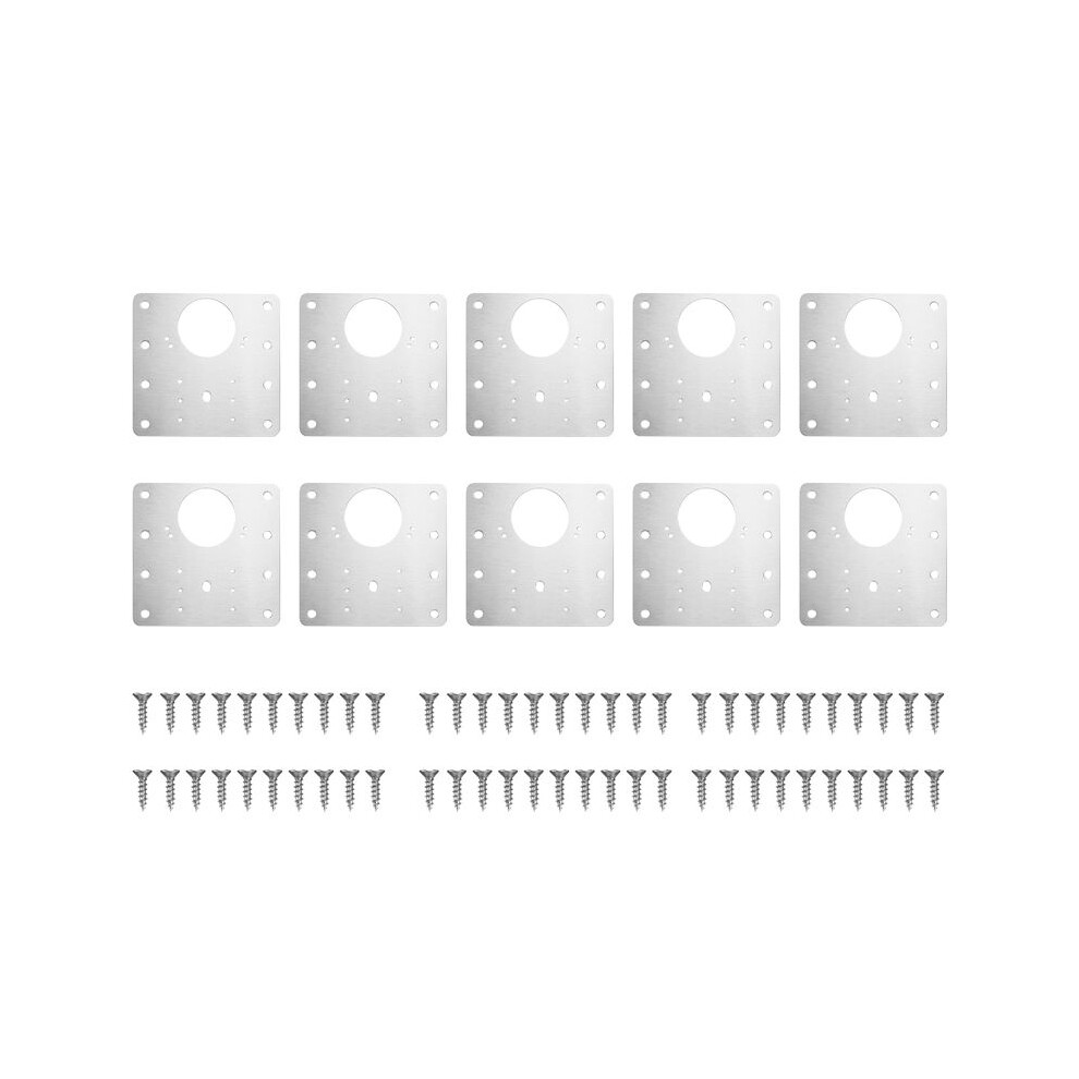 10Pcs Cabinet Hinge Repair Plate Kit Kitchen Cupboard Door Hinge Mounting Plate With Holes Flat Fixing Brace Brackets 6031776695972