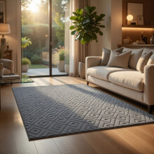 (60x110cm (2.0 x 3.6 ft), Hollow Square Grey) Carved Rug - Modern Non Slip Area Rugs for Bedroom and Living Room Carpet