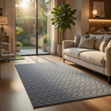 (80x150cm (2.6 x 4.9 ft), Zig Zag Grey) Carved Rug - Modern Non Slip Area Rugs for Bedroom and Living Room Carpet