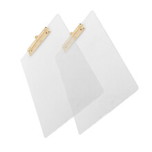 2 Pack Clear Acrylic Clipboard with Gold Clip, 8.8X12.2 A4 Letter Size, School and Home Supplies,Office Supplies