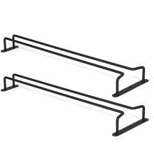 Large Stemware Wine Glass Hanger Rack Under Cabinet Kitchen Bar Storage Black Iron 17 Inch Set of 2