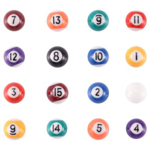 Professional 25mm Children Billiards Table Balls Set Resin Small Pool Cue Balls Full Set 16 Pcs Billiard Balls Set