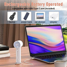 Handheld Fan, Portable Fan with 3 Speeds, Ultra Quiet, , USB Rechargeable Battery Operated Personal Fan A