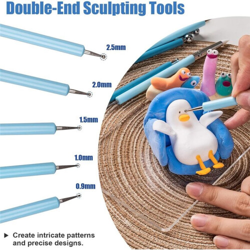 9PCS Dotting Tools, Silicone Clay Sculpting Tool, Ceramic Clay  Stylus Dot Painting Tools, Pottery Embossing Tool 2