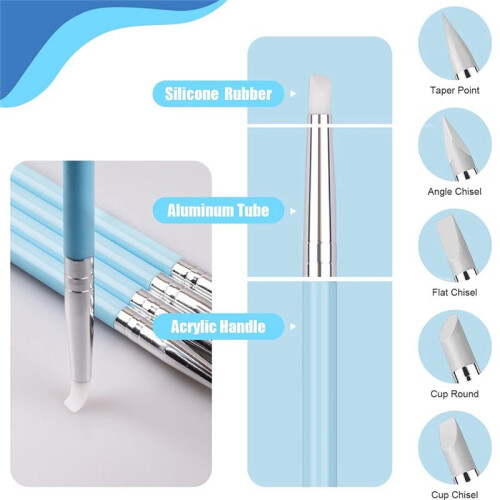 9PCS Dotting Tools, Silicone Clay Sculpting Tool, Ceramic Clay  Stylus Dot Painting Tools, Pottery Embossing Tool 1