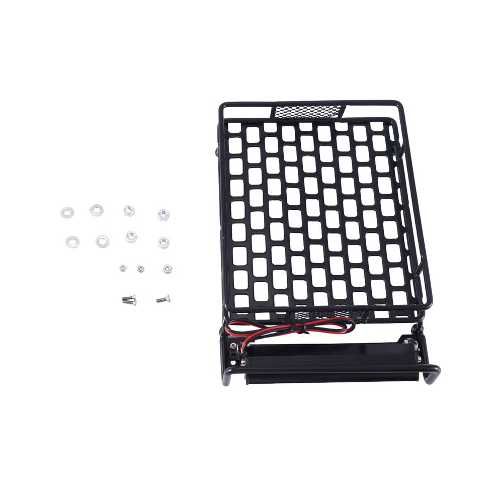 Metal 170X110mm Luggage Carrier Roof Rack With Led Lights For Cc01 Cr01 Rc4wd D90 Axial Scx10 1/10 Rc Crawler Car 6033584850932