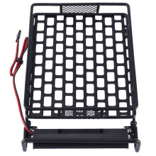 Metal 170X110Mm Luggage Carrier Roof Rack with LED Lights for CC01 CR01 RC4WD D90 Axial SCX10 1/10 RC Crawler Car