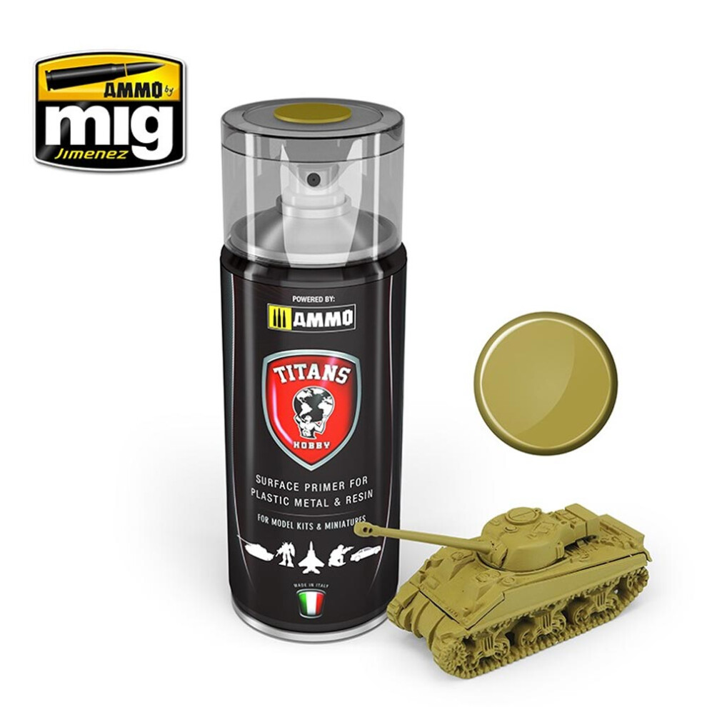 Ammo By Mig Titans Hobby 111 Desert Yellow Matt Primer 400Ml Model Spray Paint 7426842919240