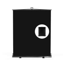 ?Easy Set Up? RAUBAY 59.8 x 78.7in Collapsible Black Backdrop Screen Portable Retractable Panel Photo Background with Stand for Video Conference, Phot