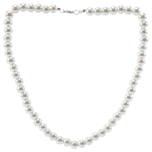 Charm Pearl Necklace w. Metal Clasp