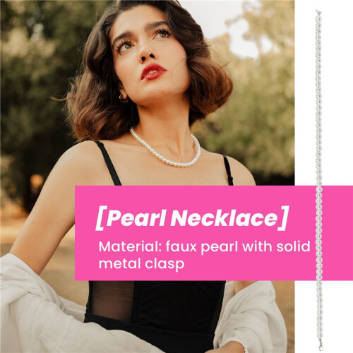 Charm Pearl Necklace w. Metal Clasp 2